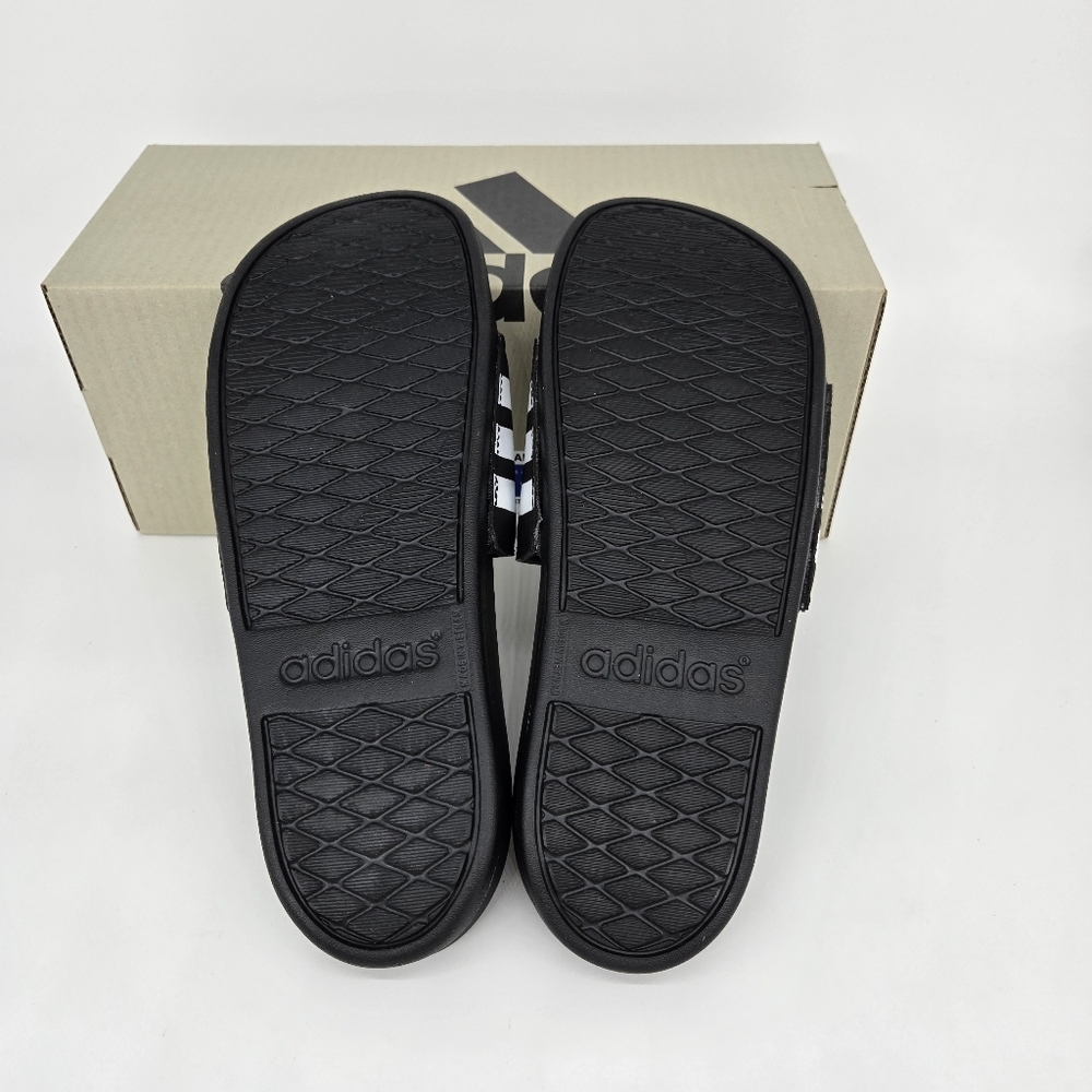 New adidas Adilette Comfort Slides Black White Men's Shoes Size 12 - Picture 6 of 8